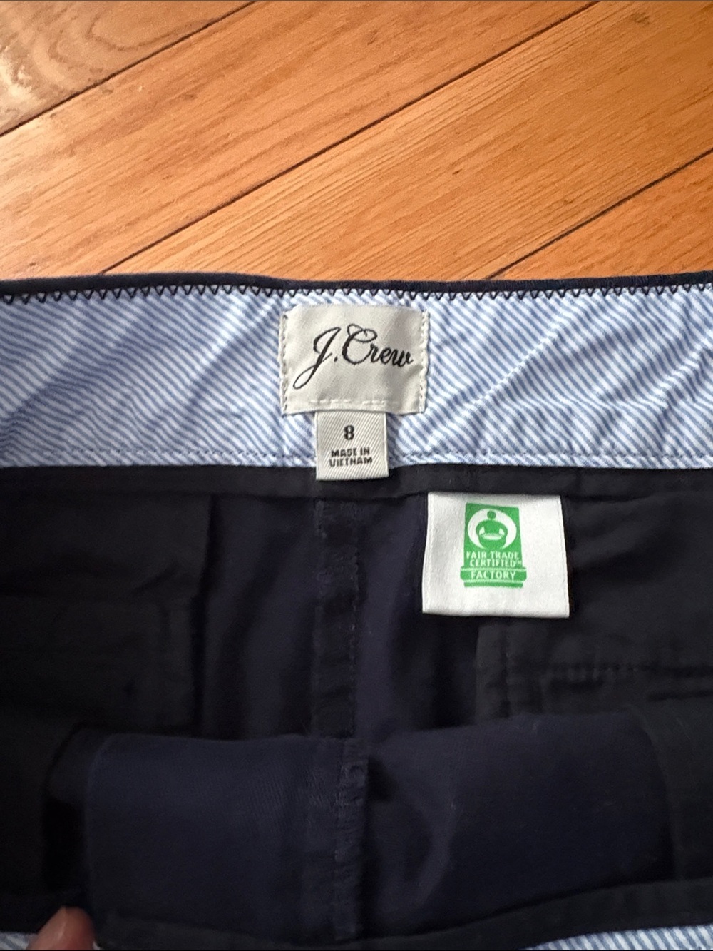 J. Crew Navy Mid-Rise Tailored Bermuda Shorts - Picture 4 of 10
